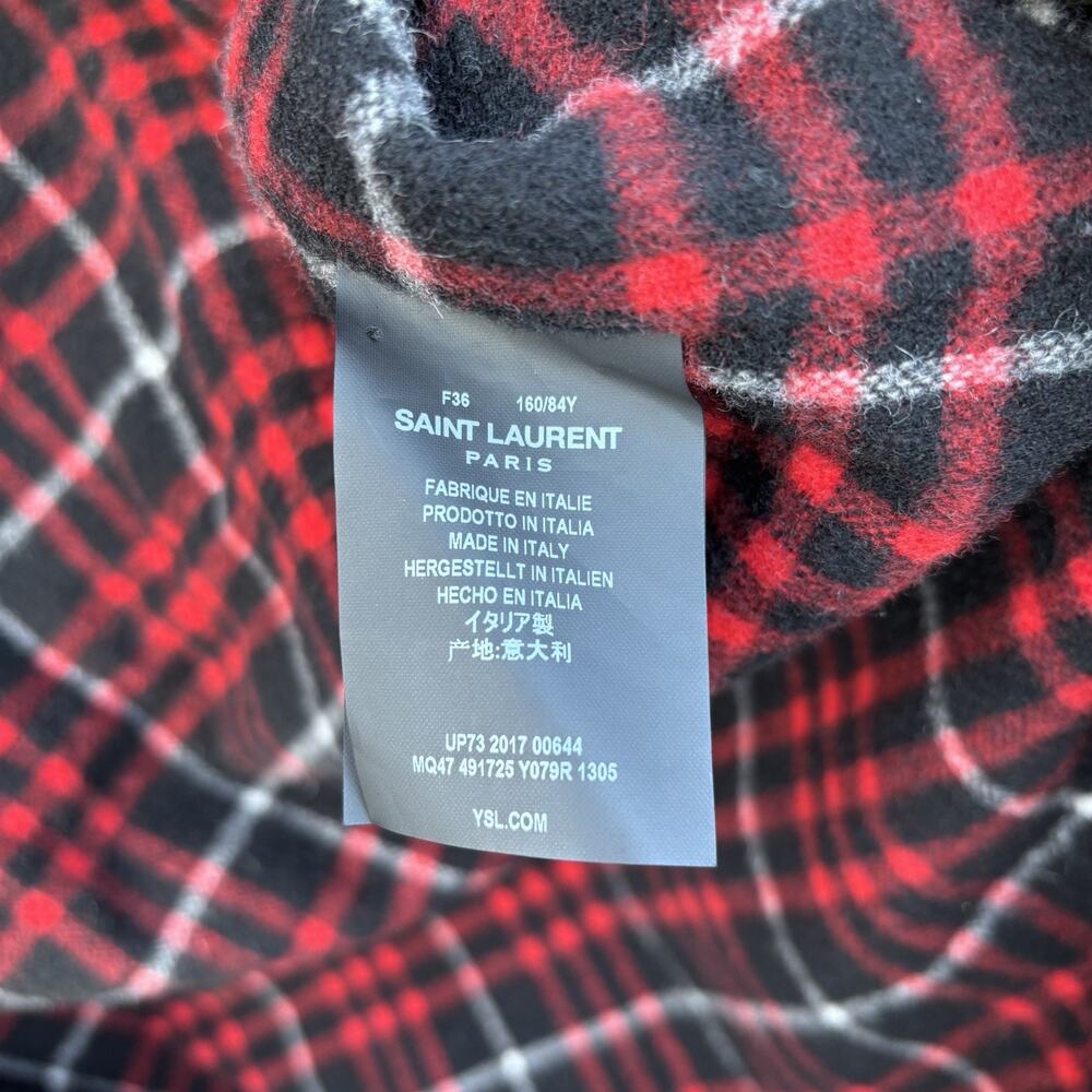 Saint Laurent Women’s Waxed Cotton Military Parka Jacket Army Green Sz 36 - Picture 8 of 12
